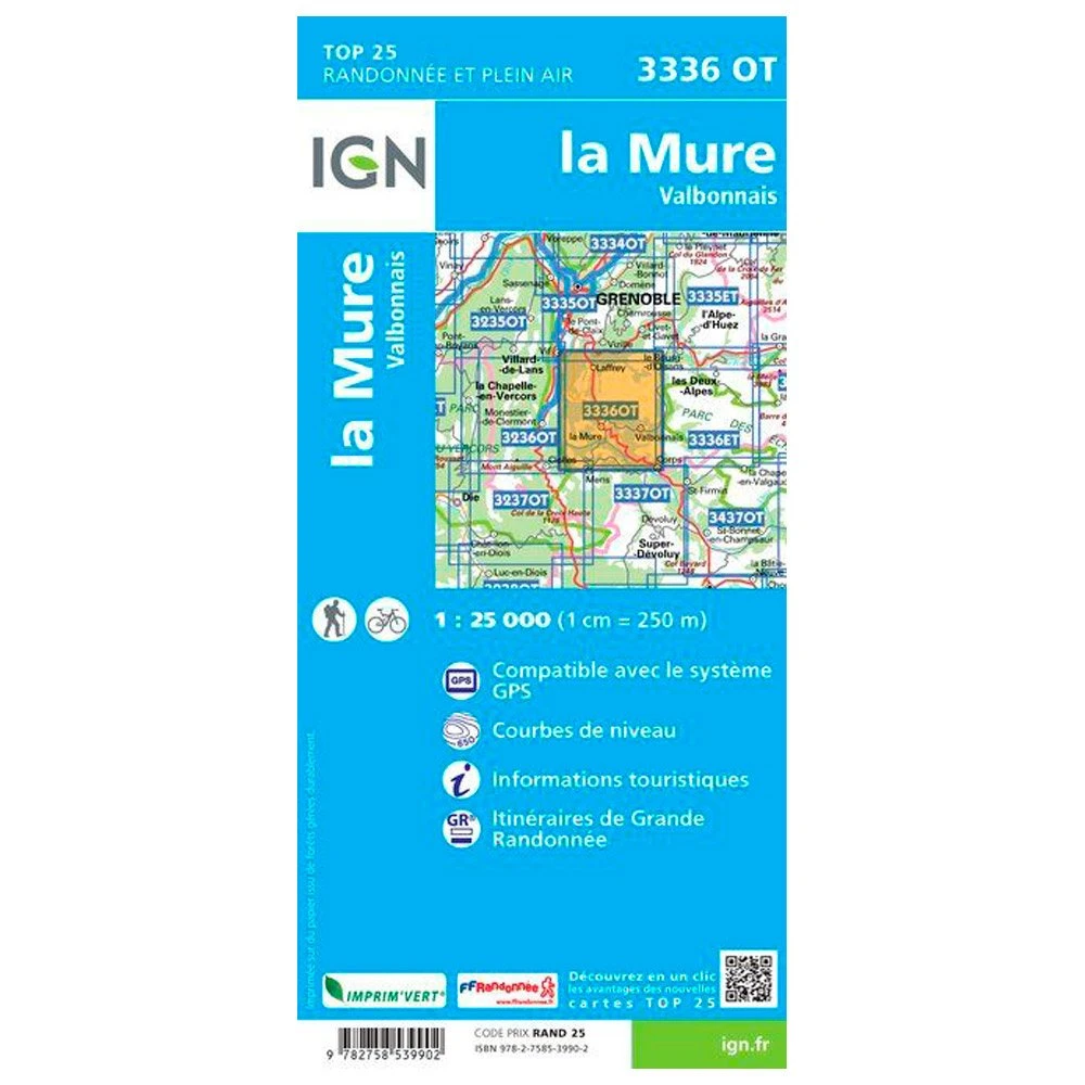 Carte IGN 3336OT La Mure, Valbonnais 4 Carte IGN 3336OT La Mure, Valbonnais – Image 2
